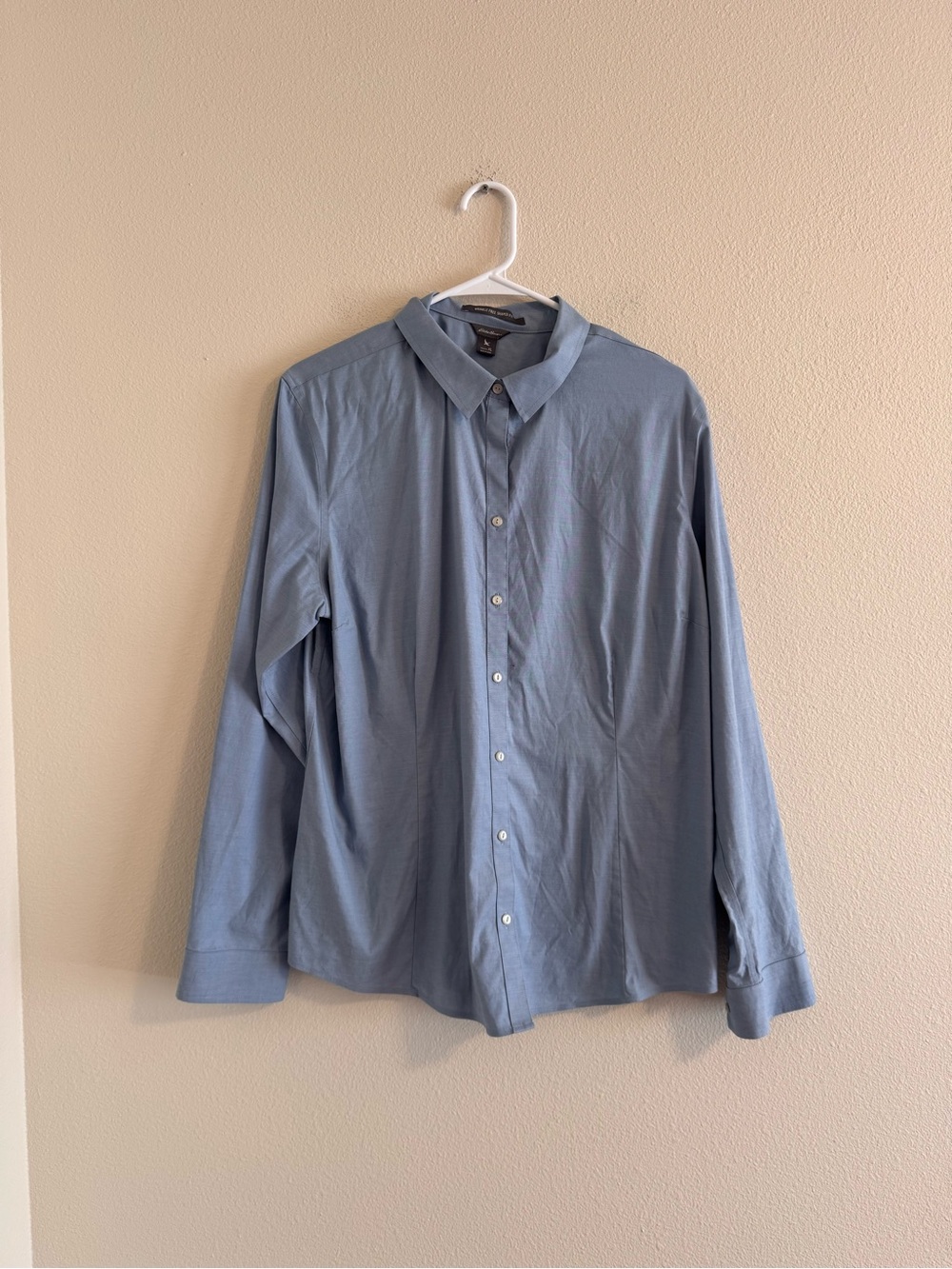Eddie Bauer Pale Blue Long-Sleeve Button-Up Shirt
